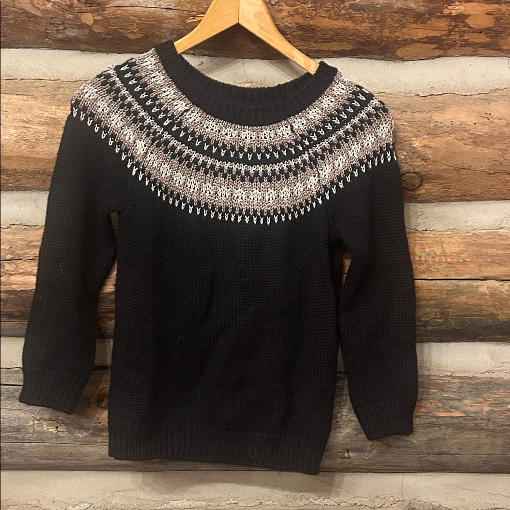 Banana Republic Black and Brown Crew Neck Sweater